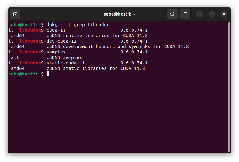 dpkg -l | grep libcudnn