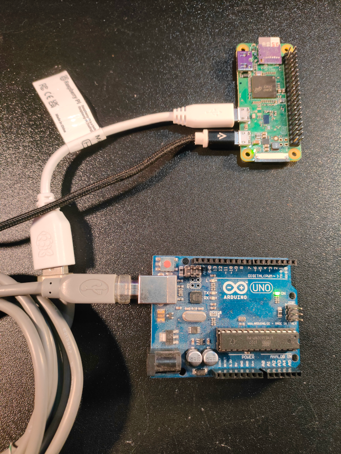 Raspberry Pi and Arduino Uno connected