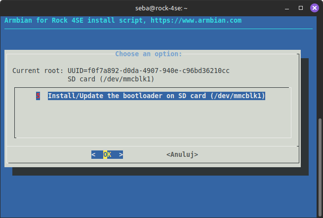 Update the boot loader - step 1