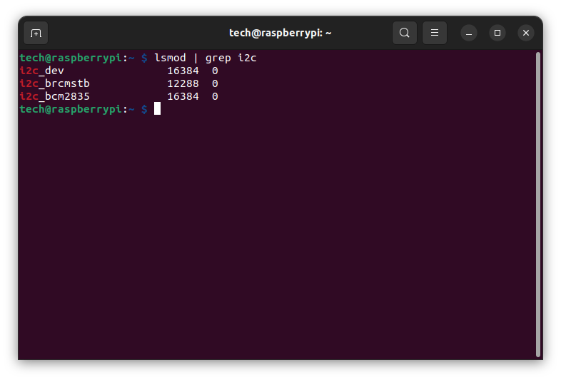 I²C kernel modules list