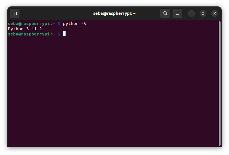 python -V