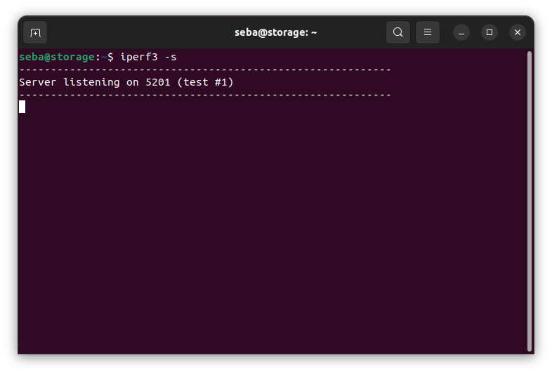 iperf3 -s